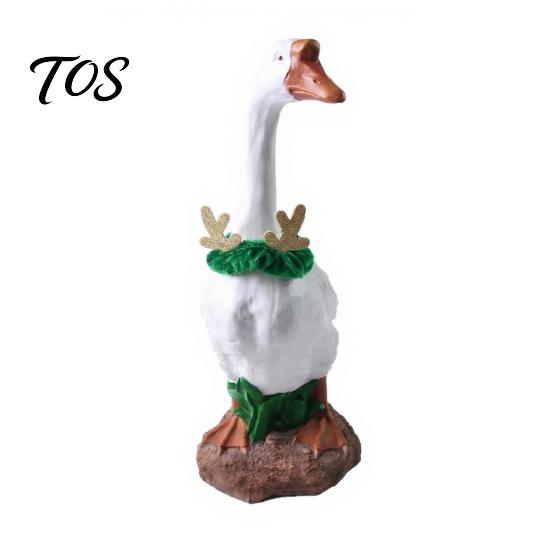 Festive Goose Clothing Accessory Christmas Porch Accessory, Deer Antler Hat, Plush Elk Santa Tree Collar, Statue Hat Apparel for 23 Inch Outdoor Yard