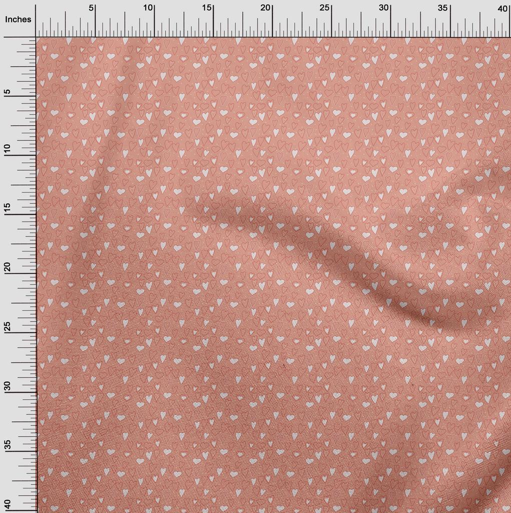 oneOone Cotton Flex Peach Fabric Valentine Heart Quilting Supplies Print Sewing Fabric By The Yard 40 Inch