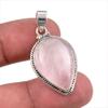 Natural Rose Quartz Gemstone 925 Solid Sterling Silver Gift Pendant 1.50" R3z80