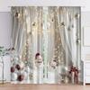2 Pieces - Christmas Printed Curtains with Snowman and Tree Patterns, Home Decoration, Room Decoration