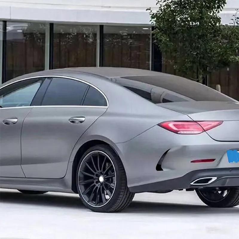 For Mercedes Benz CLS Class C257 CLS350 CLS450 2018+ AMG Car Gloss Black Rear Bumper Splitters Lip F Frame Trim Sticker
