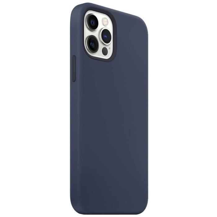 Coque pour iPhone 12 - Premium - Antichoc - Anti-dérapante - Bleu Marine - Souple