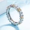 Exquisite Dual Color Platinum X Ring Rhinestone Plated Women Jewelry Accessories