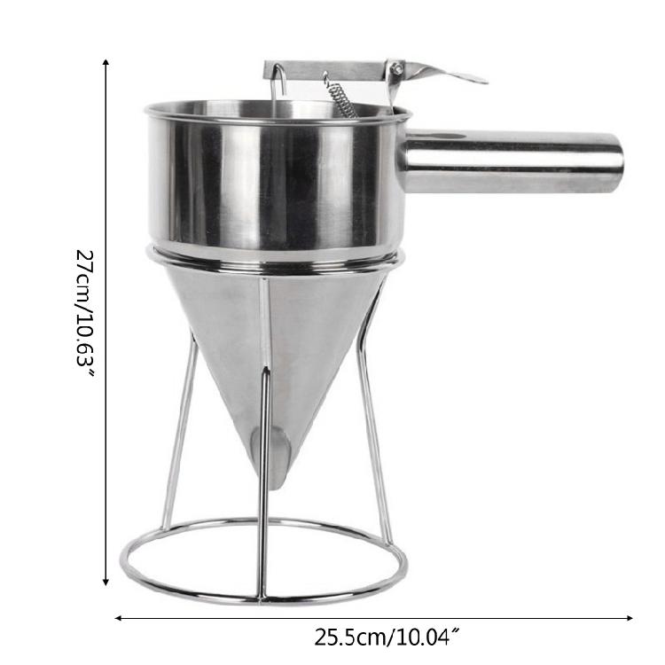 Waffle Batter Dispenser Pancake Maker Cooking Tool Funnel Dispenser with Rack