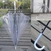 Transparent Umbrella, Thickened and Large, Automatic, Transparent, White, Trendy, Unisex, Long Straight Handle, Prop for Painting