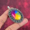 Rainbow Solar Quartz Gemstone Jewelry, 925 Solid Sterling Silver Pendant, Handmade Gorgeous Silver Chain Pendant For Thanksgiving Gift