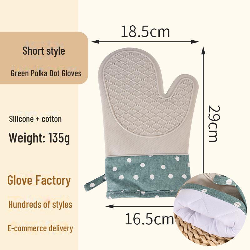 Набор силиконовых противоожоговых перчаток для духовки с хлопковой подкладкой - толстая изоляция для выпечки и микроволновки