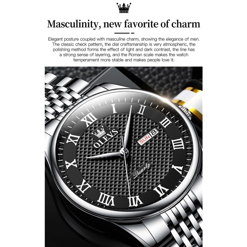 OLEVS 5562 с подарочной коробкой Roman Lelock Кварцевые часы Светящиеся мужские часы