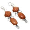 Red Sunstone Gemstone 925 Sterling Silver Gift Jewelry Earring 2.84"