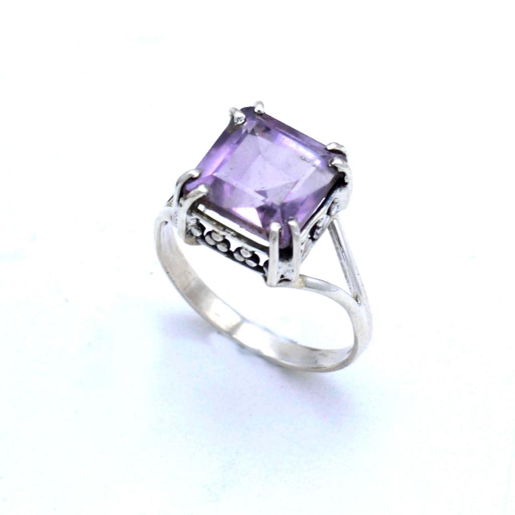Amethyst 925 Sterling Silver Ring, Gemstone Handmade Women Boho Ring