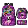 Набор из 3 предметов: школьная сумка Poppy's Playtime 4 Elementary School Bag и рюкзак Nightmare Critters большой вместимости.