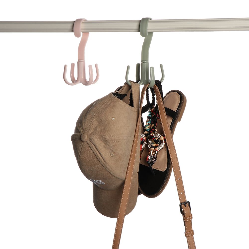 Shelf Storage Storage Hook 360 Degree Multifunction Plastic Hanger Rotating Four-claw Hook 4 Hook