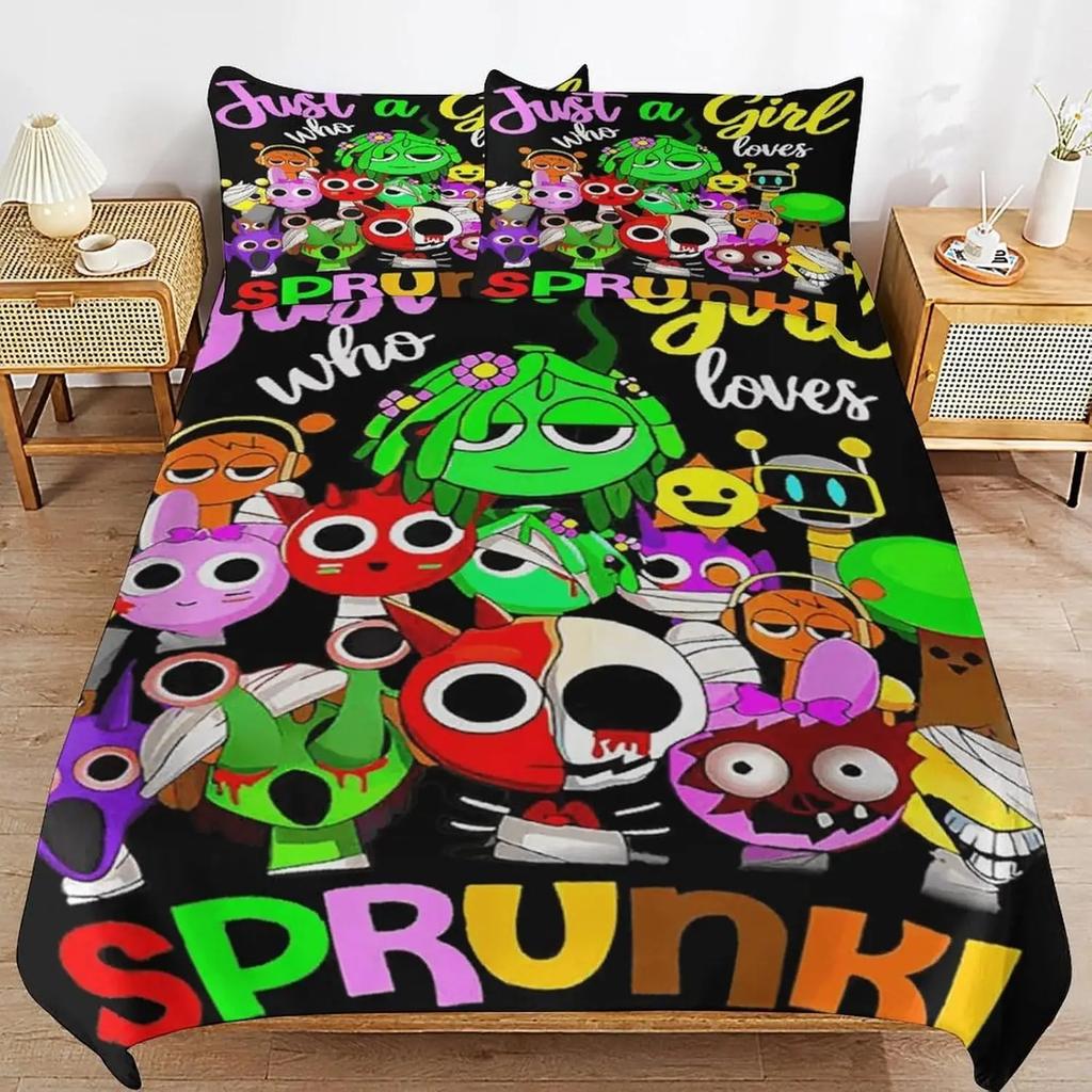 Game Sprunki Bedding Sets For Kids Boys Girls New 3d Printed Bed Cover Comforter Duvet Cover Pillow Case Bedroom Decoration