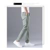 Мужские брюки из ледяного шелка, свободного кроя, с прямыми штанинами, модные, деловые, быстросохнущие, летние, тонкие, повседневные