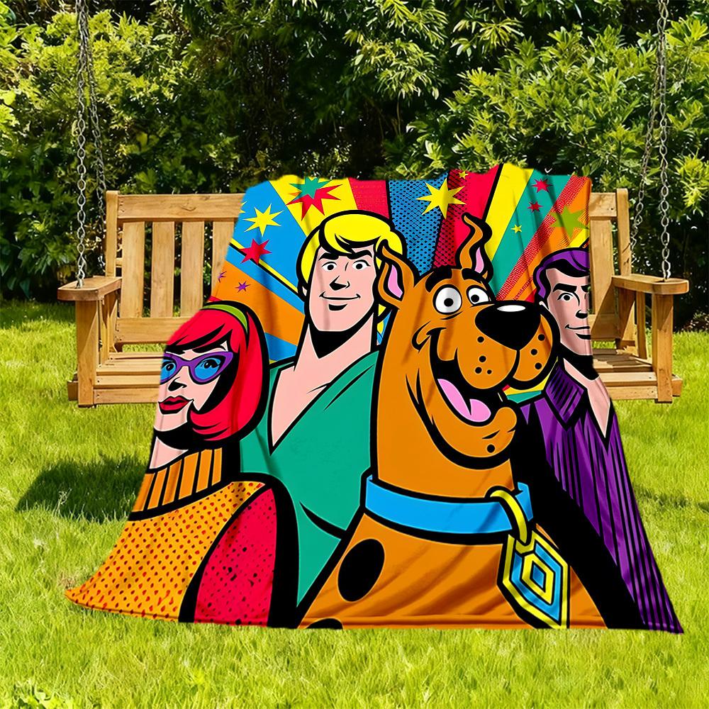 1 шт. Плед Scooby-Doo для улицы, легкий, фланелевый, мягкий и теплый, для всех сезонов, для улицы, кемпинга, гостиной, офиса, L1106049