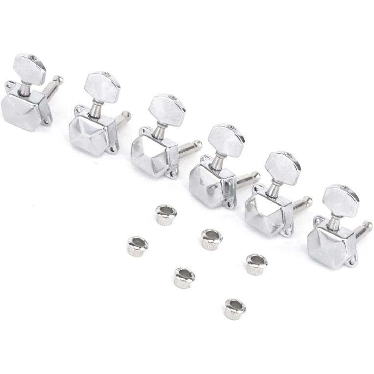 6 Inline Metal Alloy Guitar Semi Closed Tuners Machine Heads Tuning Pegs Keys Set for Electric Guitar