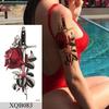 Hot Sale 1PC Waterproof Temporary Tattoo Sticker Rose Flower Tattoo Skull Flower Body Art Arm False Sleeve Tattoo Women