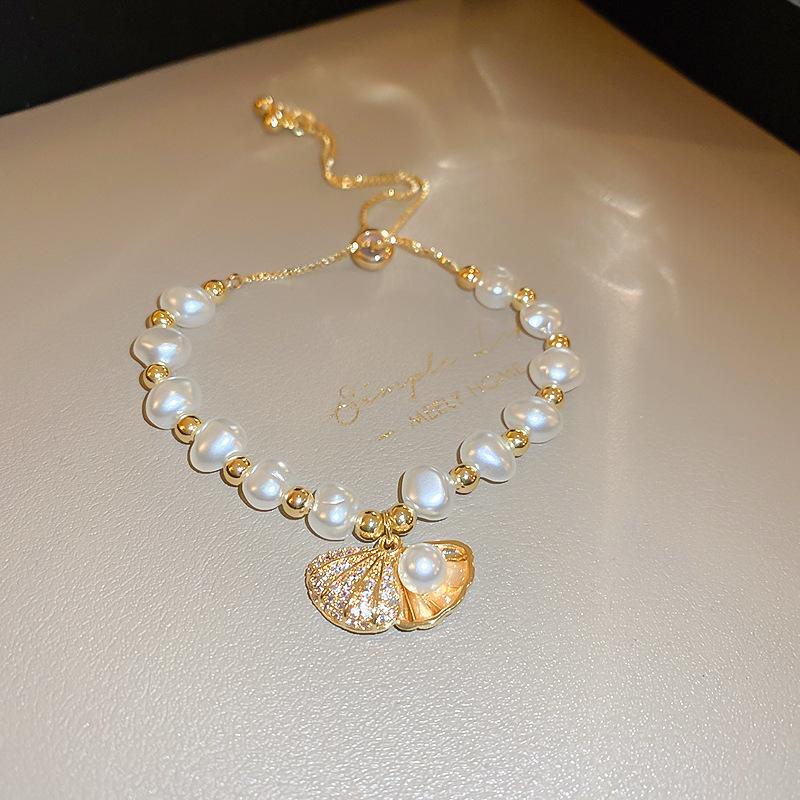 Natural Stone Bracelets Sweet Dopamine Pearl Baroque Bracelets Simple Collarbone Chain Fashionable Temperament Accessory