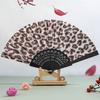 Cloth Hand Fold Fan Leopard Print Dance Fan Portable Performance Fan  Performance Decor