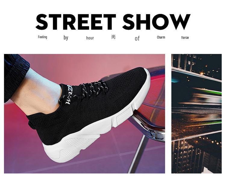 Летняя легкая обувь-носки Flyknit для пар: Дышащие, Большого размера, Толстая подошва, Повседневные кроссовки для бега для мужчин