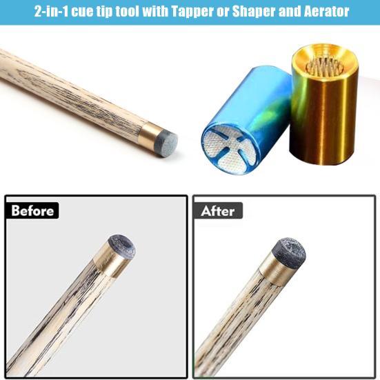 2-в-1 насадки для бильярдного кия, формирователь, легкий, портативный, удобный в переноске, многофункциональный, инструмент для ремонта насадки для бильярдного кия, формирователя палки