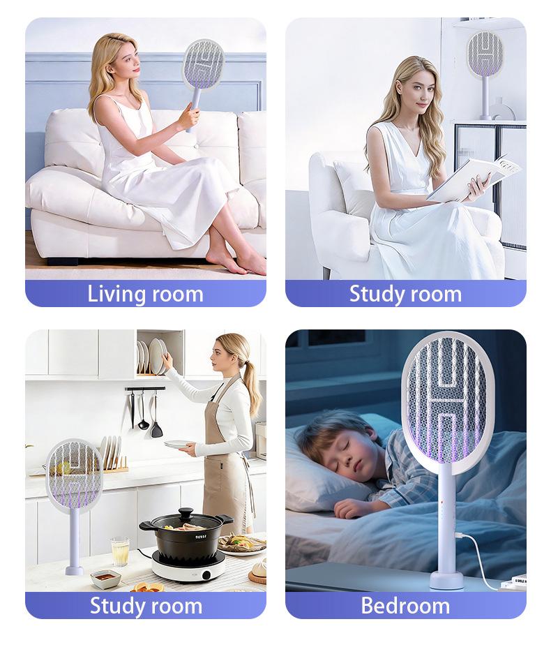 Rechargeable 2-in-1 Electric Mosquito & Fly Swatter - High-Powered Multi-Functional Insect Killer for Home Use