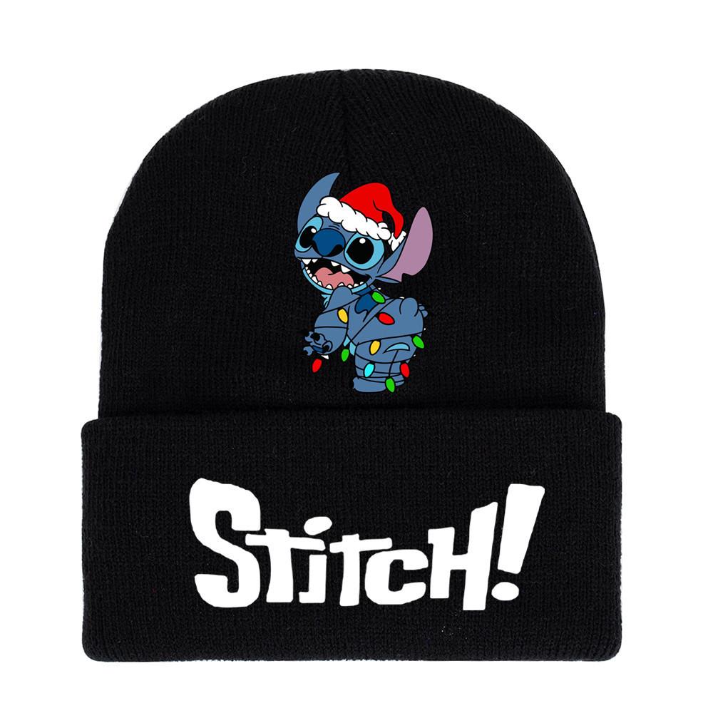 Disney Stitch Knit Beanie Winter Hat With Rolled Brim For Christmas Gifts Adults
