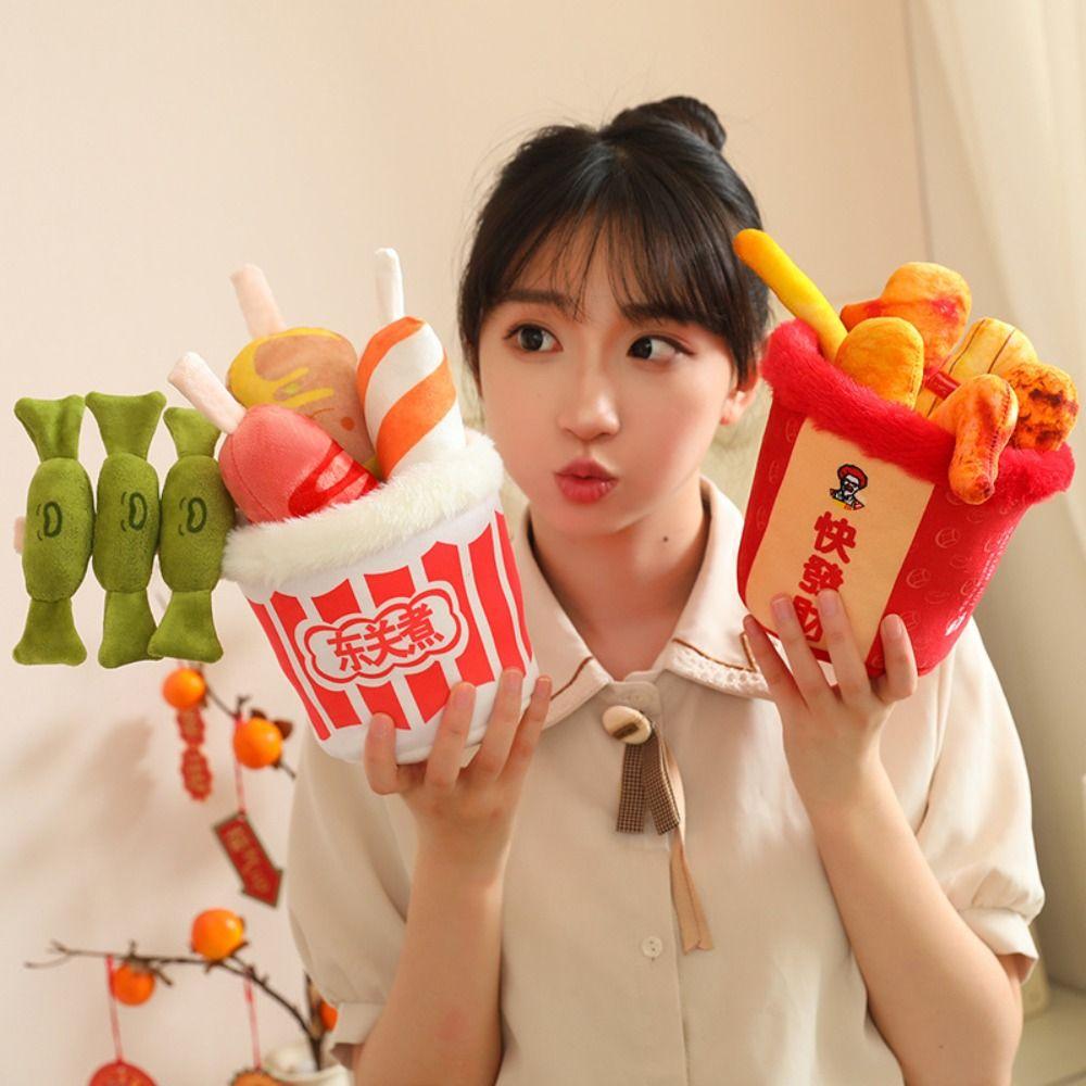 Meatballs Stuffed Plush Plants Pretend Cooking Hot Pot Skewers Stuffed Toys Birthday Gifts