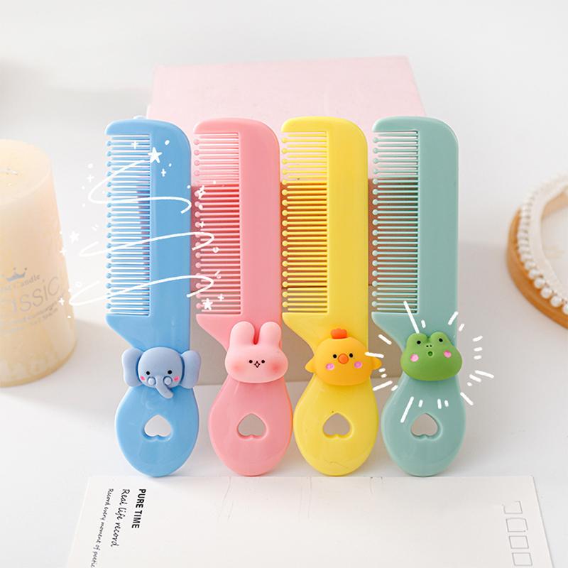 Милый мультяшный цветок животное цветная расческа для волос портативная мини карманная расческа