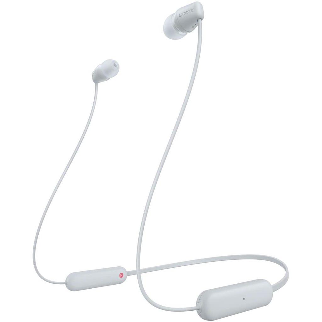 Sony Wireless Earphones Bluetooth Hours Equipped White WZ Small WI-C100 Compatible/25 Stamina/IPX4 Splashproof/DSEE WI-C100