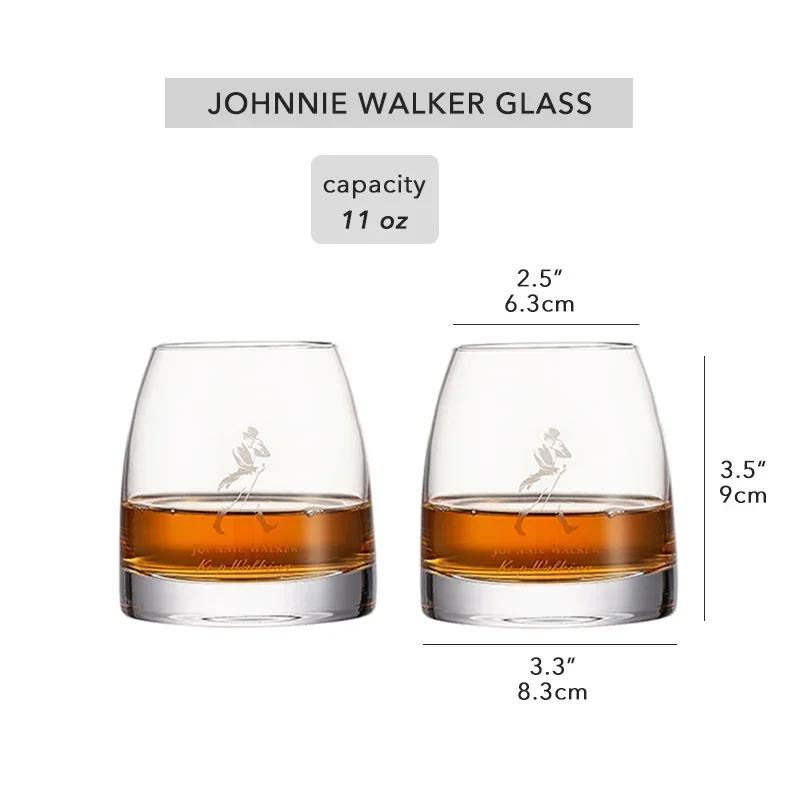 Johnnie Walker Whiskey Set Glasses of 2, OZ 10 Whiskey Glasses, Glasses Rocks for Scotch, Liquor Vodka, Bourbon, Whiskey Gifts