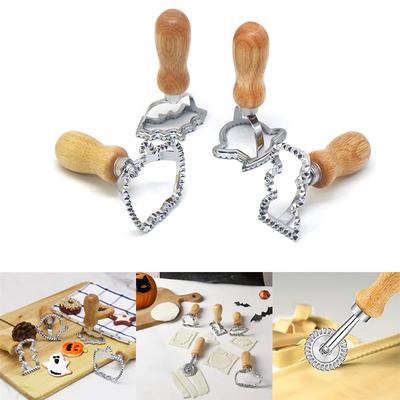 Форма для печенья из цинкового сплава Летучая мышь Тыква Привидение Штамп для равиоли Резак с роликовым колесом Форма для выпечки своими руками Декор для Хэллоуинской вечеринки