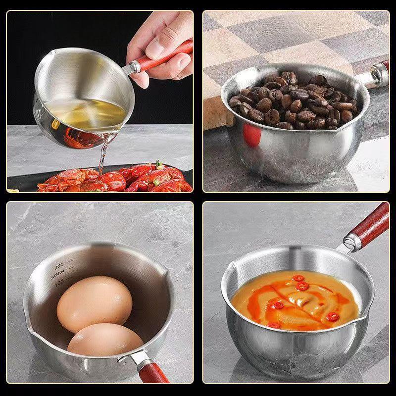 Stainless Steel Pan for Hot Oil Hot Sauce and Butter Melting