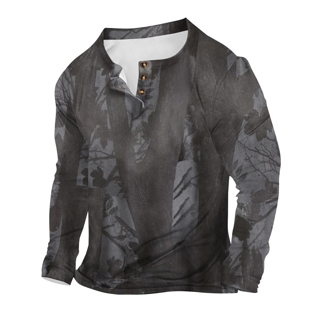 Мужская уличная винтажная модная спортивная футболка с v-образным вырезом и длинным рукавом