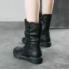 2024 Горячая Распродажа Женская Обувь Боковая Молния Женские Сапоги Модные Круглые Носки Современные Сапоги Женские Высококачественные Сапоги Большого Размера До Середины Икры