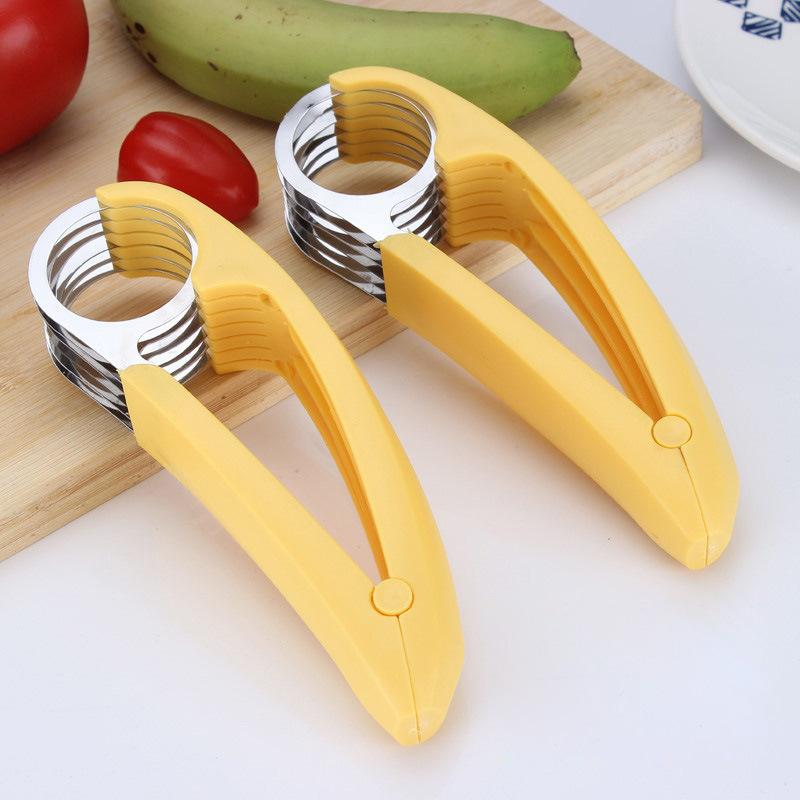Kitchen Accessories Banana Slicer Fruit Vegetable Sausage Slicer Stainless Steel Banana Cutter Salad Sundaes Tools Cooking Tools KTY