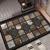 Non-Slip Washable Polyester Fiber Doormat, Welcome Mat with Redstone and Tile Pattern, Machine Washable, Durable Entryway Rug, with Multiple Sizes