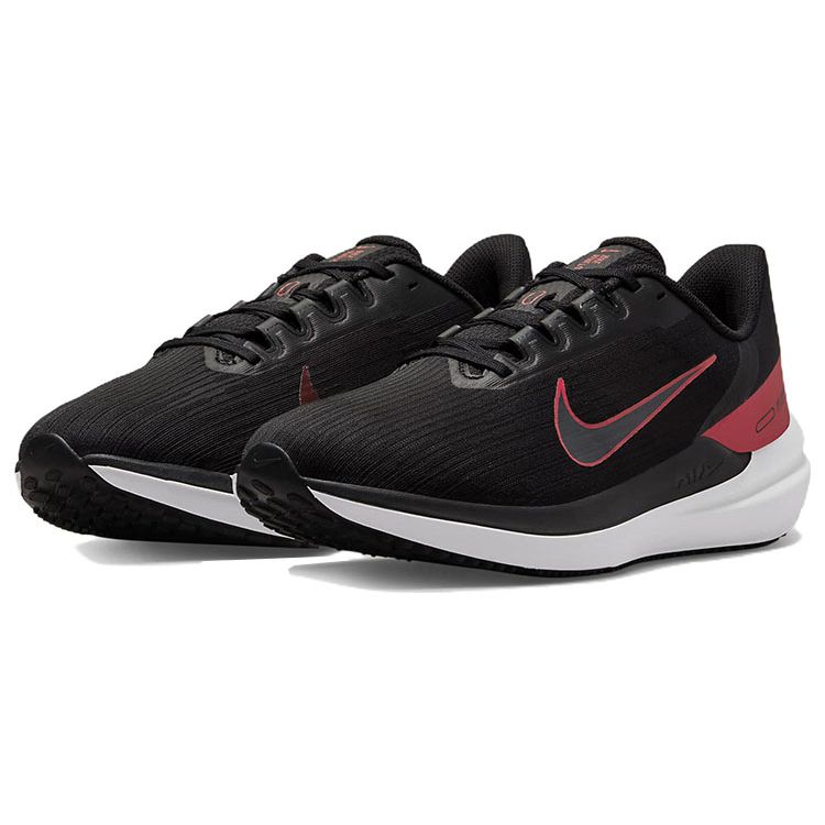 Nike Air Winflo 9 Black University Red Мужские кроссовки Темно-дымчато-серые Железно-серые DD6203-003
