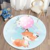 Cute Cartoon Animal Round Door Mat with Bunny Giraffe Fox Patterns Floor Mat for Kids Room Decor Adding Playful Charm