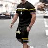 Summer Men's Sportswear Short-sleeved T-shirt Suit Two-piece Outdoor Travel Clothing Oversized Shorts Training Clothes