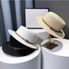 Flat Top Straw Hat Belt Accessories Leisure Summer Sunscreen Hat Women's Fashionable Beach Boater Hat Gifts 2023