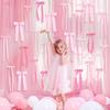 40Pcs Pink Bow Ribbon Festive Atmosphere Decor Striking Festival Ornaments DIY Photo Backdrop Bows Bedroom Decor