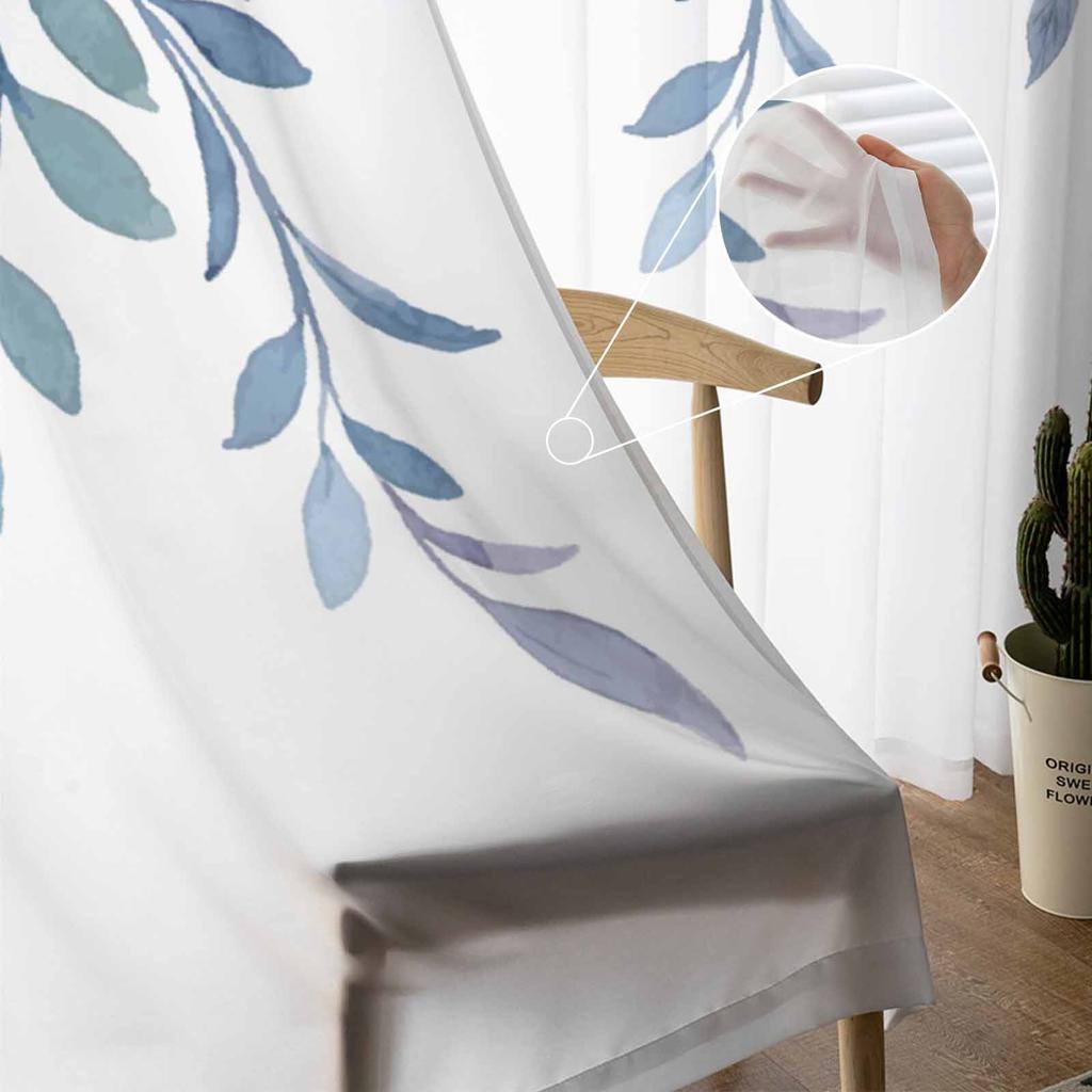 Сельская местность Растения Цветы Акварели Спальня Шторы Тюль Прозрачные занавески Гостиная Домашний декор Вуаль Шторы