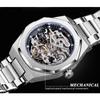 Механические часы Tourbillon Skeleton в стиле стимпанк, мужские наручные часы, водонепроницаемые, автоматические, деловые, роскошные
