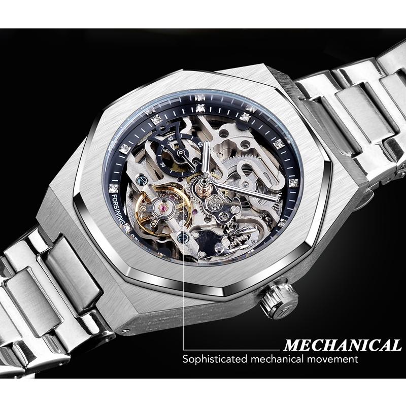 Механические часы Tourbillon Skeleton в стиле стимпанк, мужские наручные часы, водонепроницаемые, автоматические, деловые, роскошные