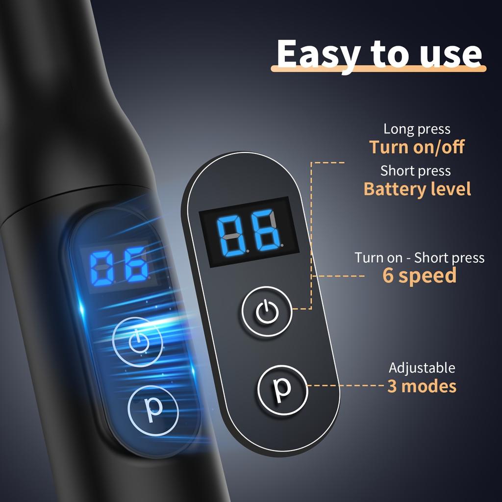 Massage Gun Deep Tissue - Back Massager for Relax Deep Tissue with Extended Handle, 10MM Percussion Less-Shock Neck/Foot/Leg/Shoulder Massager