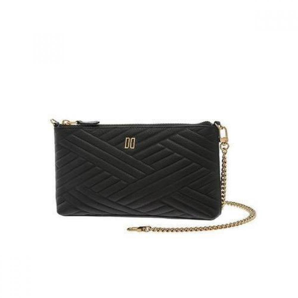 Daks Black Embossed Leather Golddd Chain Wallet Bag Dcwa1e279
