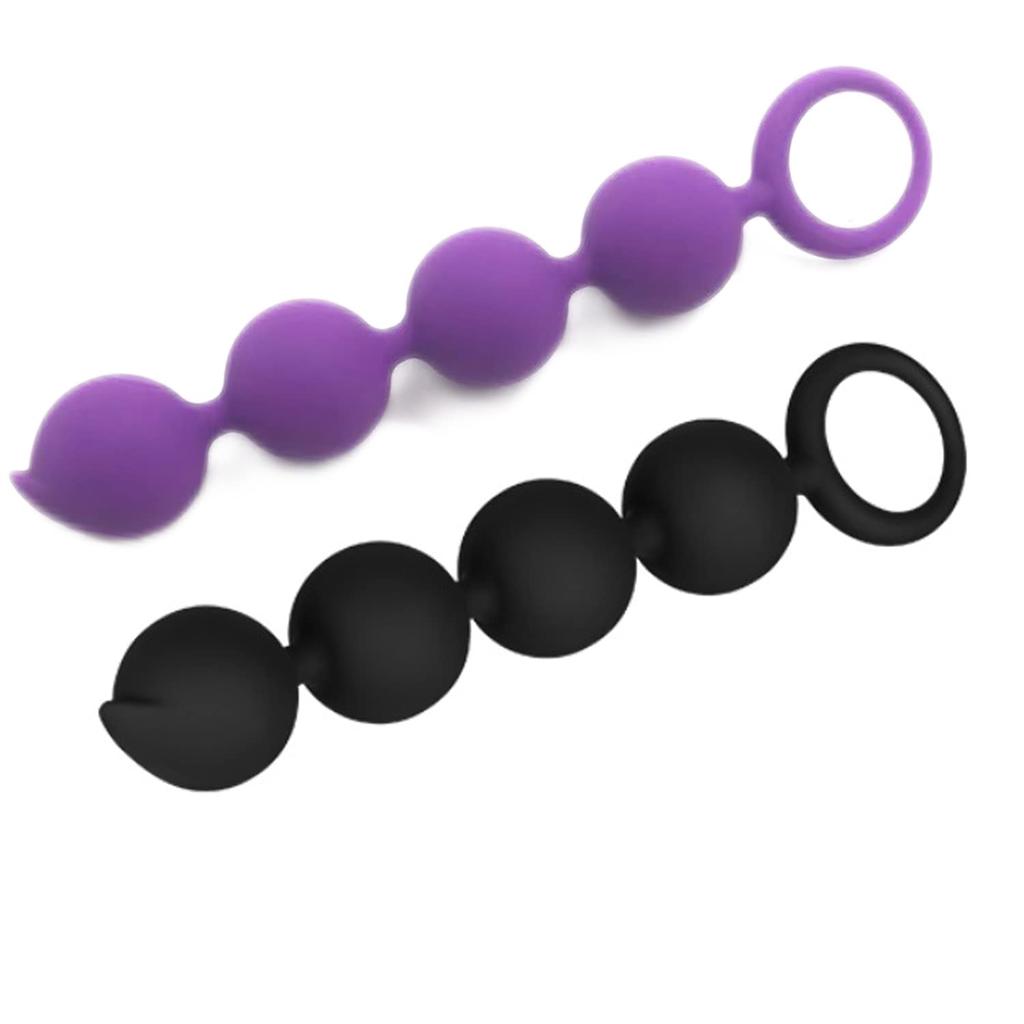 Anal Beads Anal Beads Anal Beads Anal Plug Silicone Diameter 4 Consecutive Peas Bud Anal Pearl Anal Plug Development Beginner Anal with Ring Beginner