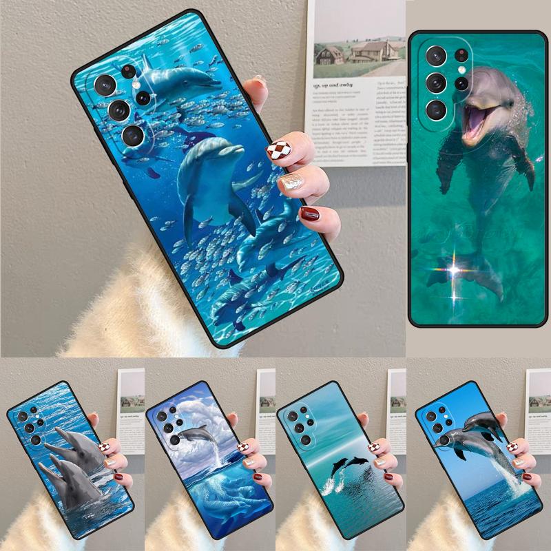 Силиконовый чехол для телефона Samsung Galaxy note 10 pro S26 S25 S24 S23 S22 S21 Plus Ultra с изображением танцующего и прыгающего дельфина в океане Capa Cover
