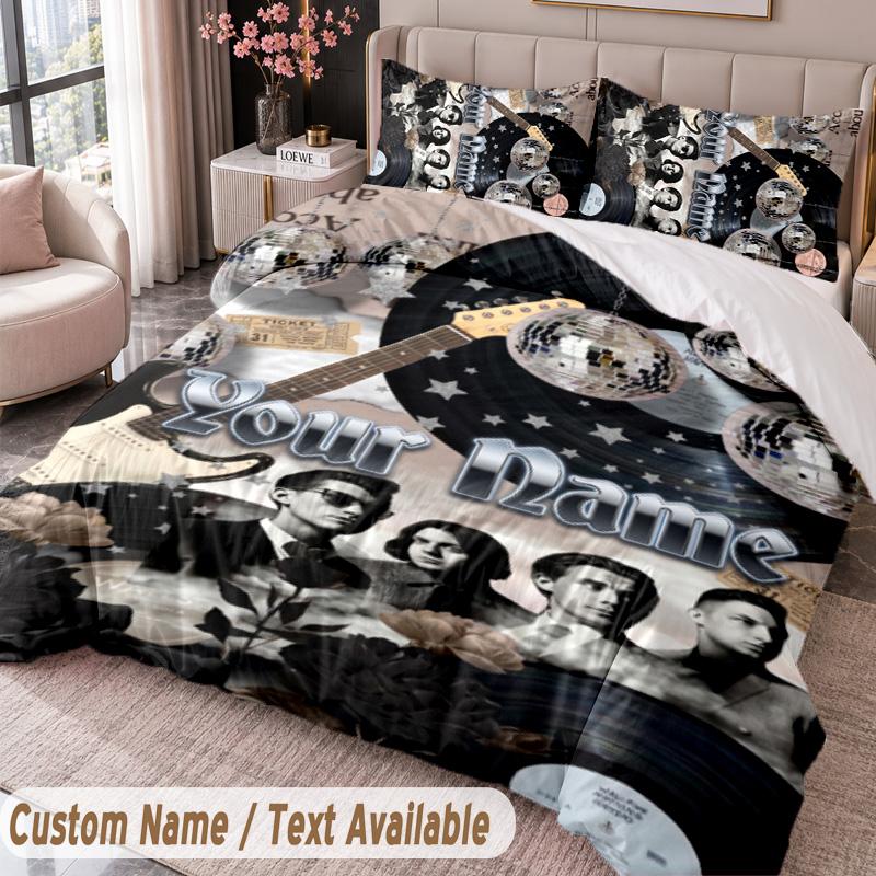 Custom Name Text 3Pcs Bedding Set Arctic Monkeys Duvet Cover And Two Pillowcases